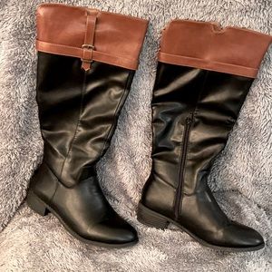 Black and Brown leather boots